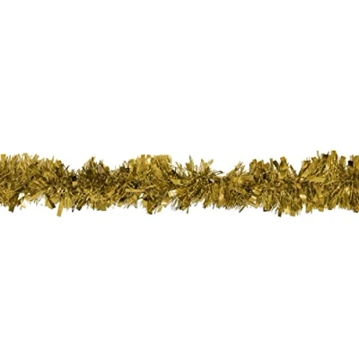 Image of Party Perfecto 1.8M CHRISTMAS TINSEL Chunky Fine Thick Hanging Luxury Tree Indoor/Outdoor Decoration (Gold)