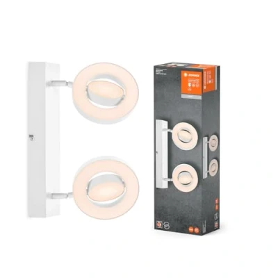 Image of LEDVANCE LED downlight Saturn, CCT, 2 bulb, long, white