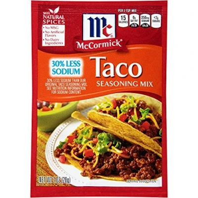 Image of McCormick Taco Seasoning Mix 30% Less Sodium 28g Sachet