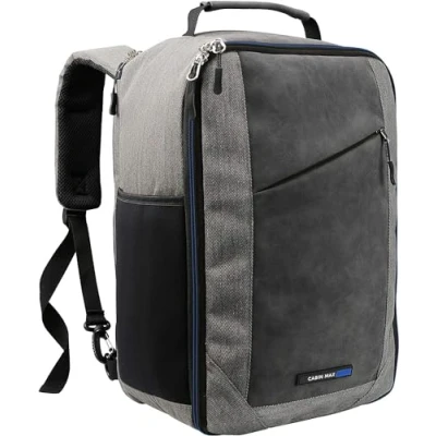 Image of Cabin Max Manhattan Travel Bag Bags 40x20x25 Laptop Bag/Shoulder (Grey/Blue 40x25x20cm)