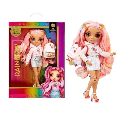 Image of Rainbow High Special Edition KIA HART 9&#039;&#039;/22.86cm Pink Posable Fashion Doll with Accessories and Open/Close Soft Backpack Great Toy Gift for Kids Ages 4 12