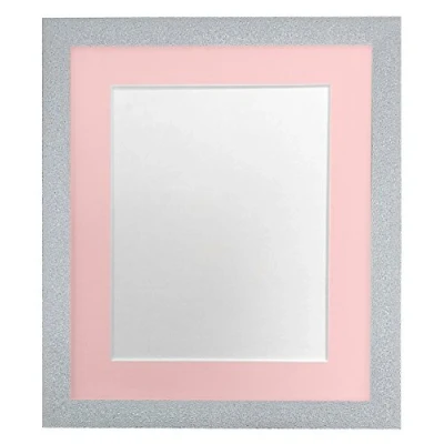 Image of FRAMES BY POST Glitz White Picture Photo Frame with Pink Mount A3 Image Size A4 Plastic Glass