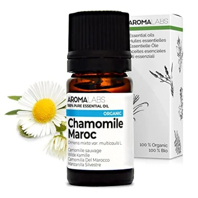 Image of Organic Chamomile Maroc Essential Oil 5ml 100% Pure, Ecocert Certified Best Therapeutic Grade Aroma Labs