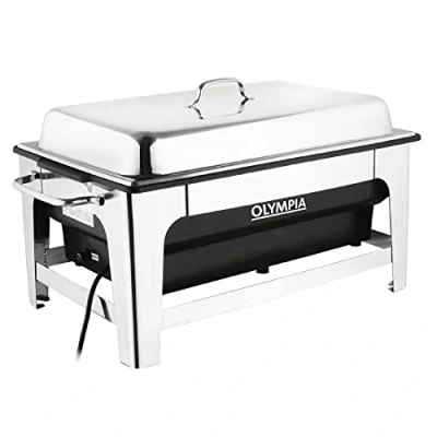 Image of Olympia Electric Chafing Dish 100mm Deep Pan Stand Adjustable Temperature