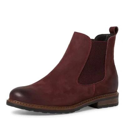Image of Tamaris Women&#039;s Damen 1 25056 41 Chelsea Boot, RED Nubuc, 3 UK