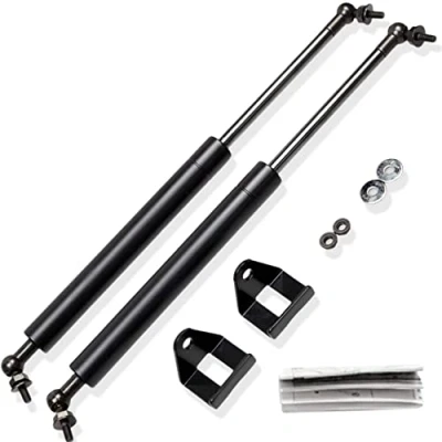 Image of JINGLINGKJ Hood Struts for 2015 2018 D23 NP300 Front Bonnet Gas Dampers Lift Supports Modify No Drilling TWO YEARS WARRANTY (Normal Black)