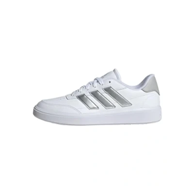 Image of adidas Women&#039;s Courtblock Shoes, Cloud White/Silver Metallic/Grey Two, 5.5 UK