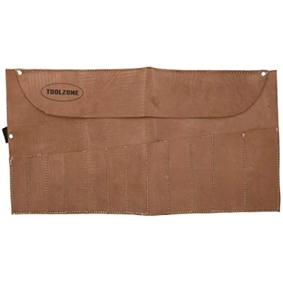 Image of 12 Pocket Leather Tool Pouch Roll Holder Cover TE027