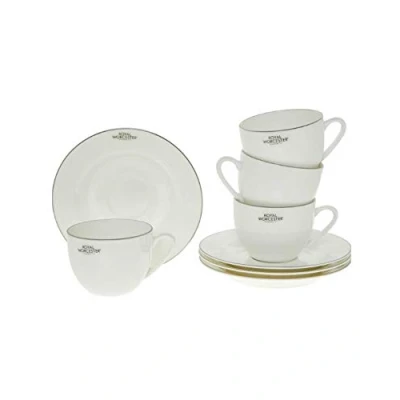 Image of Royal Worcester Serendipity Platinum Set of 4 Teacup &amp; Saucers