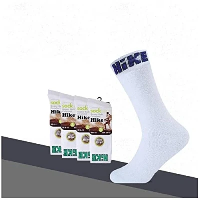 Image of GC GAVENO CAVAILIA 12 Pairs Mens Crew Hike Sock Anti Sweat Walking Sports Athletic Cotton Rich Trekking Breathable Socks, UK Size 6 11, White