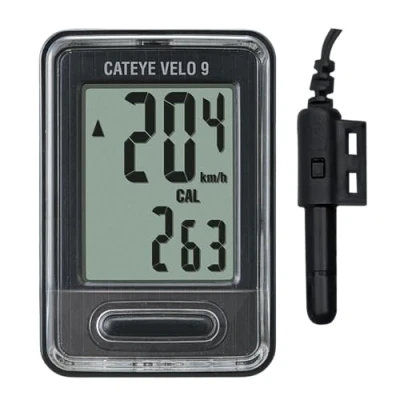 Image of CatEye Velo 9 Wired Cycle Computer: User Friendly, Functions, Including Speed, Distance, and Calories Burned; Large Display, Easy Setup, Reliable Connection