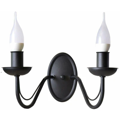 Image of Helam Malbo Candle Wall Lamp Black 32cm