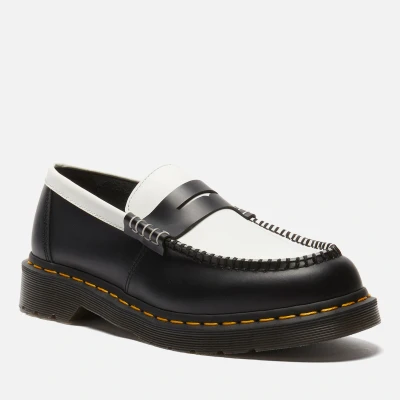 Image of Dr. Martens Penton Unisex Slipons, Size: 7, Black/white smooth Leather