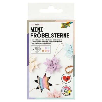 Image of folia 1297 Paper Strips for Mini Froebel Stars, 100 Strips, 25 Assorted Pastel Colours