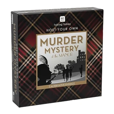 Image of Reusable Murder Mystery at the Manor After Dinner Party Game For Adults, Host Your Own Games Night Scottish Highland Theme, 3 Alternative Endings Fancy Dress Up Fun Christmas, New Years Gift Idea