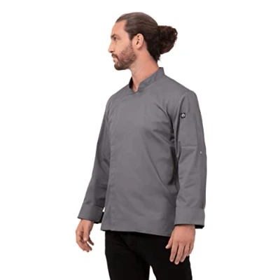 Image of Chef Works Men&#039;s Bcmc010gryl Chefs Jackets, Gray, Large