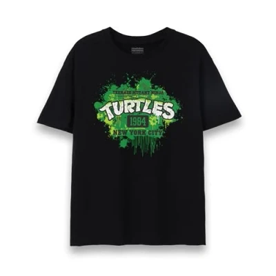Image of Teenage Mutant Ninja Turtles T Shirt for Men Adults TMNT 1984 Comic Books Leonardo Michelangelo Donatello Raphael Fighting Reptiles XL Black