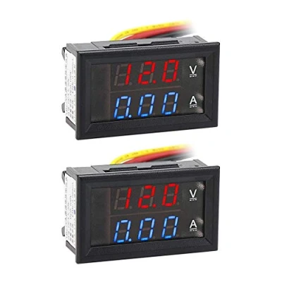 Image of Aideepen 2 Pcs 0.28&quot;Digital Voltmeter Ammeter DC 0 100V 10A, Volt Amp 2in1 Tester for 12V / 24V Multimeter Amperage Meter Gauge Panel