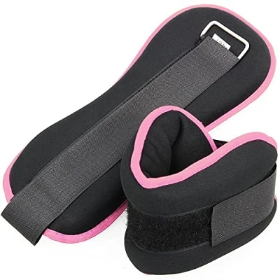 Image of DNA Leisure Ankle Wrist Fitness Weights Set Men Women Adjustable Strap Training Gym 1Kg 2kg 3kg 4kg 5kg Compact Iron (5kg (2x 2.5kg), Pink &amp; Black)