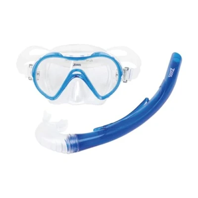 Image of Zoggs Reef Explorer Junior Snorkel Set Carton Box Reflex Blue Clear