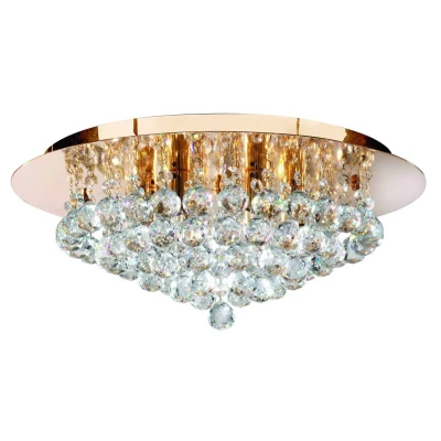 Image of Hanna 6 Light Ceiling Semi Flush Gold with Crystals, G9