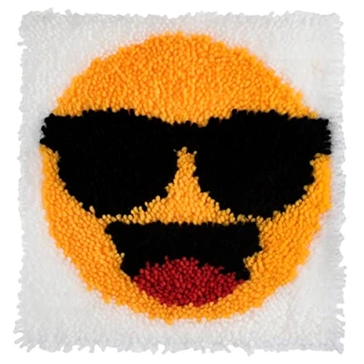 Image of Trimits Latch Hook Kit, Happy Face, 30 x 30cm GCK097