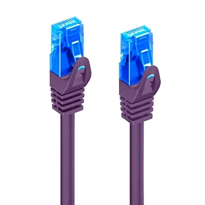 Image of ewent Ethernet Network Patch Cat.5e U/UTP cable transmission up to 1Gigabit, 2 RJ45 connectors, PVC cable, CCA, AWG 26/7. Ideal for fiber optic with Gigabit/LAN regi 0.25 m Violet