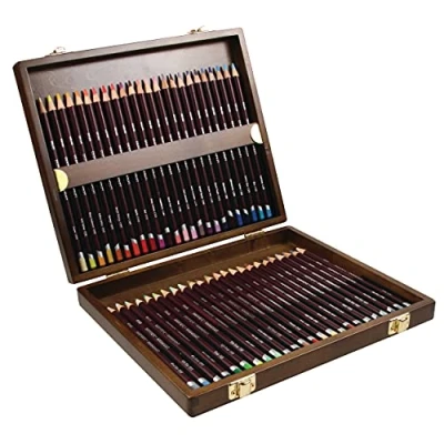 Image of Derwent Coloursoft Colouring Pencils, Drawing &amp; Writing, Set Of 48 In Wooden Gift Box, Ideal For Colour Building, Professional Quality, 2301660