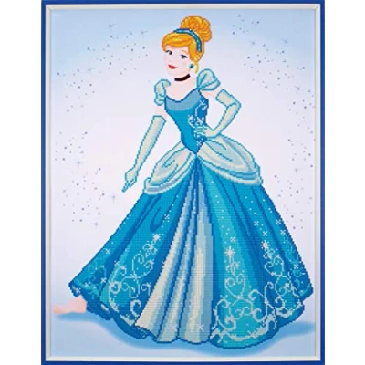 Image of Vervaco Diamond Painting Kit: Disney Cinderella, Multi Colour, 25.5 x 25.5cm