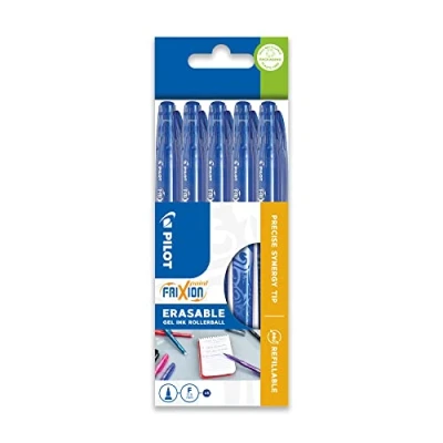 Image of Pilot Frixion Point Erasable Rollerball 0.5 mm Tip Blue, Pack of 5