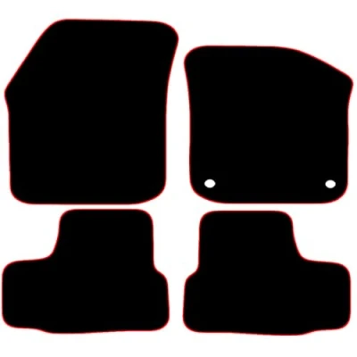 Image of Carsio Carpet Car Mats For Skoda Citigo 2012 Onwards Tailored Fit Floor Mat Set Complete Accessory Black Custom Fitted All Weather, Anti Slip Backing &amp; Red Trim