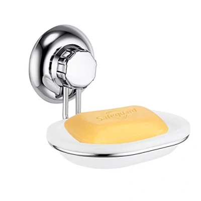 Image of MaxHold No Drilling Suction Cup Soap Dish Vaccum System Stainless Steel Never Rust for Bathroom &amp; Washbasin