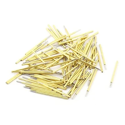Image of Sourcingmap 100Pcs P50B 0.5mm Dia Spear Tip Spring Test Probes Pins Gold Tone 16mm