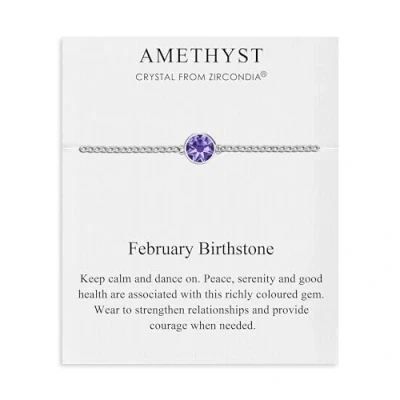 Image of Philip Jones February (Amethyst) Birthstone Anklet Created with Zircondia® Crystals