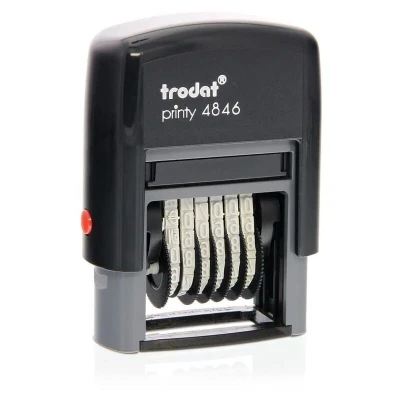 Image of Trodat Printy 4846 Self Inking Number Stamp 27x4mm Black Ink