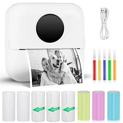 Image of GuKKK mini printer, mobile photo portable wireless thermal smartphone Bluetooth for learning aid, notes, journal, list