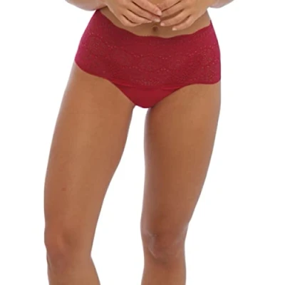 Image of Lace Ease Invisible Stretch Full Brief Red One Size