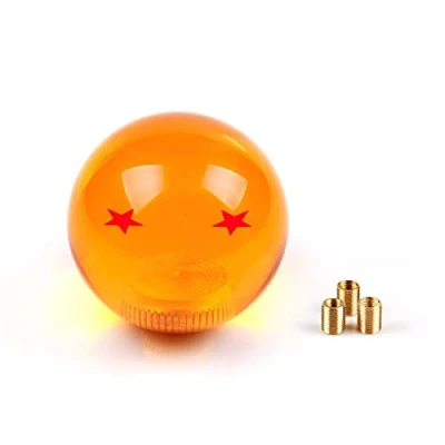 Image of muge racing Dragon Ball Z Star Manual Stick Shift Knob with Adapters Fits Most Cars (2 Star)