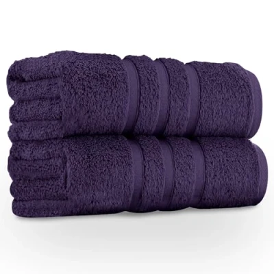 Image of GC GAVENO CAVAILIA 550 GSM Hand Towels Pack of 2 Egyptian Cotton Towel Highly Absorbent &amp; Quick Dry Bathroom Sets Washable Spa Saloon Gym Towel, Purple