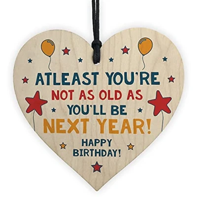 Image of RED OCEAN Funny Joke Birthday Gift For Him Her Wood Heart Men Women Keepsake