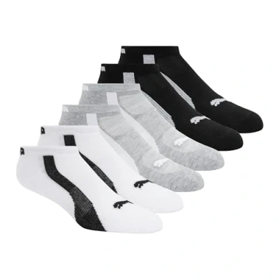 Image of PUMA Women&#039;s 1/2 Terry Low Cut Athletic Running Sock 6 Pack, White Traditional, 9 11