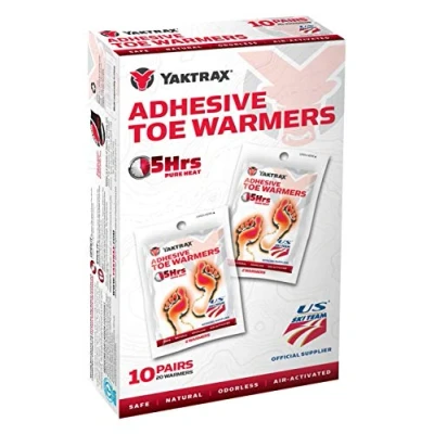 Image of YakTrax Unisex 21239 Adhesive Toe Warmers, Orange, One Size UK