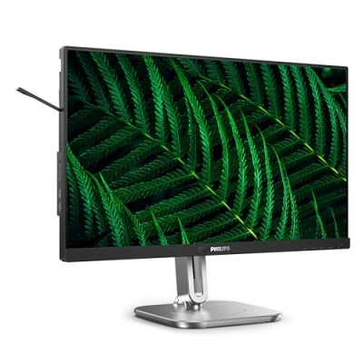 Image of PHILIPS 24B2G5301 24 inch Full HD monitor, height adjustable, speakers, Adaptive Sync (1920x1080, 100 Hz, 1x HDMI 1.4, DisplayPort 1.2, USB C (100W PD), Hub, RJ45) dark gray