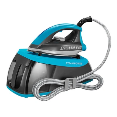 Image of Russell Hobbs Linencare Steam Power Aqua Generator Iron Black And Blue
