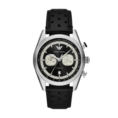 Image of Emporio Armani Racer Chronograph watch silvercoloured, Men&#039;s, Size: One Size, Silver coloured