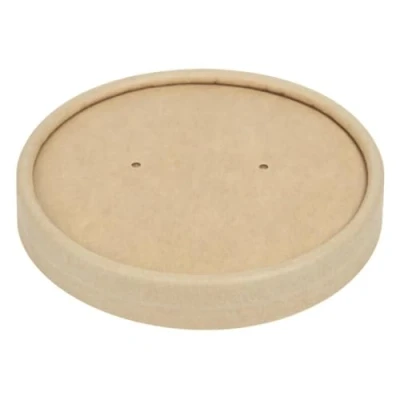 Image of Colpac Recyclable Kraft Microwavable Soup Cup Lids 225ml / 8oz and 350ml 12oz