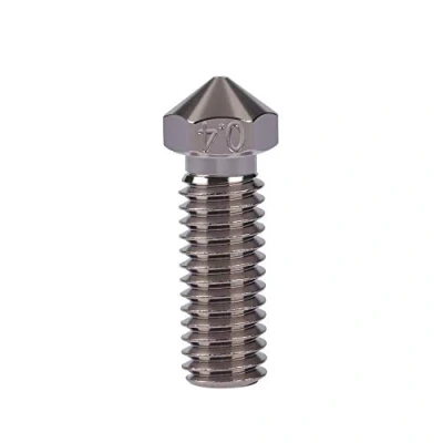 Image of Long M6 Plated Copper Nozzle 0.4mm Non Stick High Performance Compatible with 1.75mm Volcano Heater Block hotend Sidewinder X1 Anycubic Vyper Kobra Max 3D Printing PEI PEEK Carbon Fiber (0.4mm)
