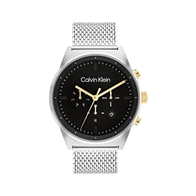 Image of Calvin Klein Analogue Multifunction Quartz Watch for Men with Silver Stainless Steel Bracelet 25200296