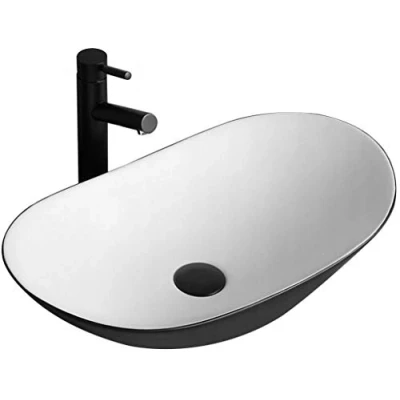 Image of REA U6600 Royal Bathroom Sink Made of Ceramic Black/White U6600,