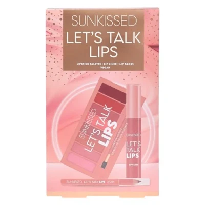 Image of Sunkissed Let&#039;s Talk Lips 0.8g Lip Liner, 3.2ml Gloss, Palette